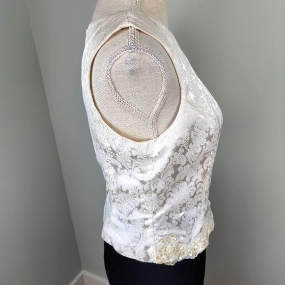 SCOTT MCCLINTOCK VINTAGE LONG EVENING DRESS SIZE 8 BLACK AND WHITE - Picture 6 of 12